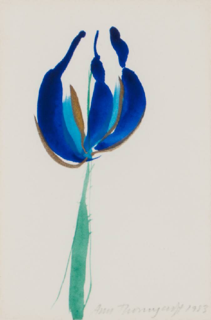Ann Thornycroft, geb. 1944, Aquarell/Papier, handsign., dat. 1983, ca. 15x10 cm, unter Glas gerahmt, gesamt 32x27 cm