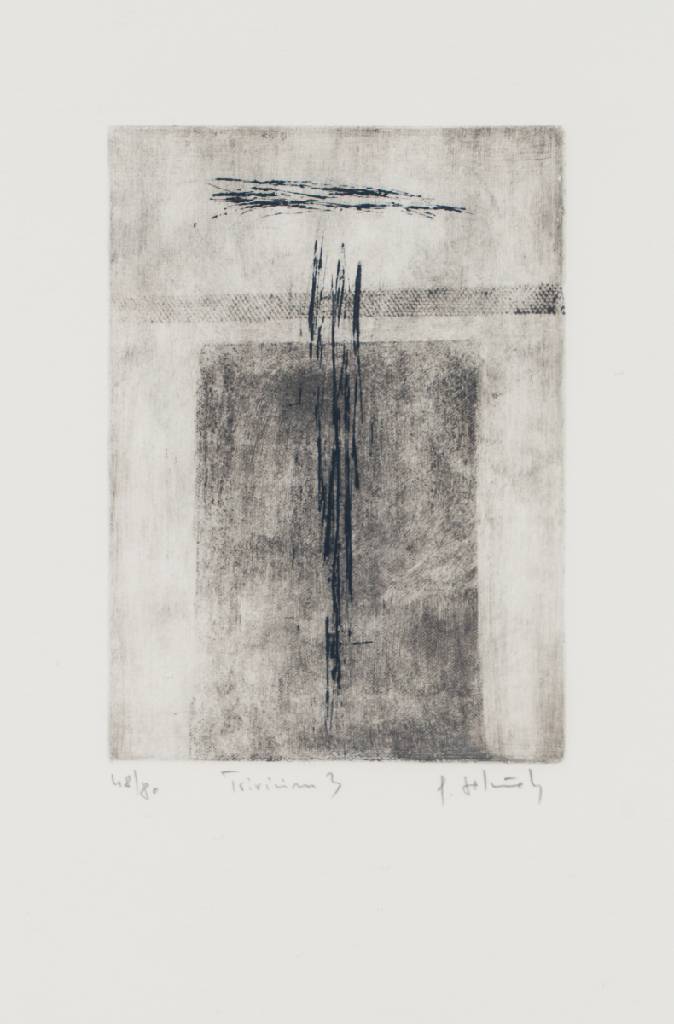 Peter Jelinek, geb. 1950 Ölmütz, Konvolut aus 3 Radierungen aus der Serie Trivinium 1-3,je handsign., je num. 48/80, Platte ca. 18x12,5 cm, je ...