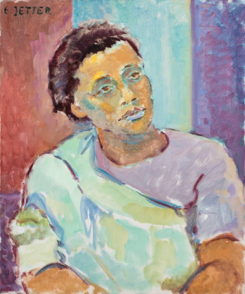 Edgar Jetter, zeitgenössischer Künstler, Portraitmalerei, Acryl/Lwd, sign., ca. 60x50 cm, Rahmen