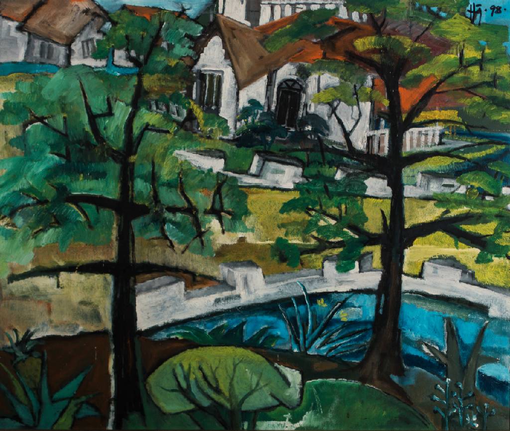 Badugodahewa Premadasa, geb. 1953 Sri Lanka, Acryl/Lwd, monogram., dat. 1998, ca. 56x67 cm, Rahmen