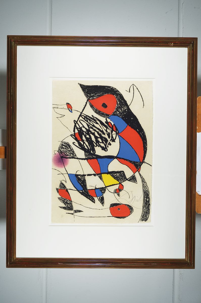 Detail k: Joan Miro, 1893-1983, Passage De L`Egyptienne, 1968-1979, Aquatinta mit Ätzradierung auf Japan-Nacre-Papier, rechts unten handsign., num. 31/115, ...