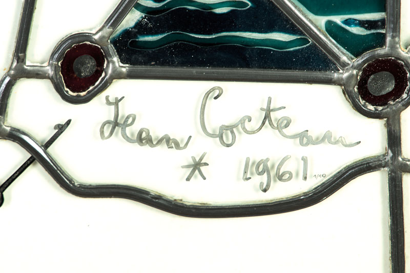 Detail a: Jean Cocteau, 1889-1963, Glasbild, handsign., dat. 1961, ca. 76x56 cm