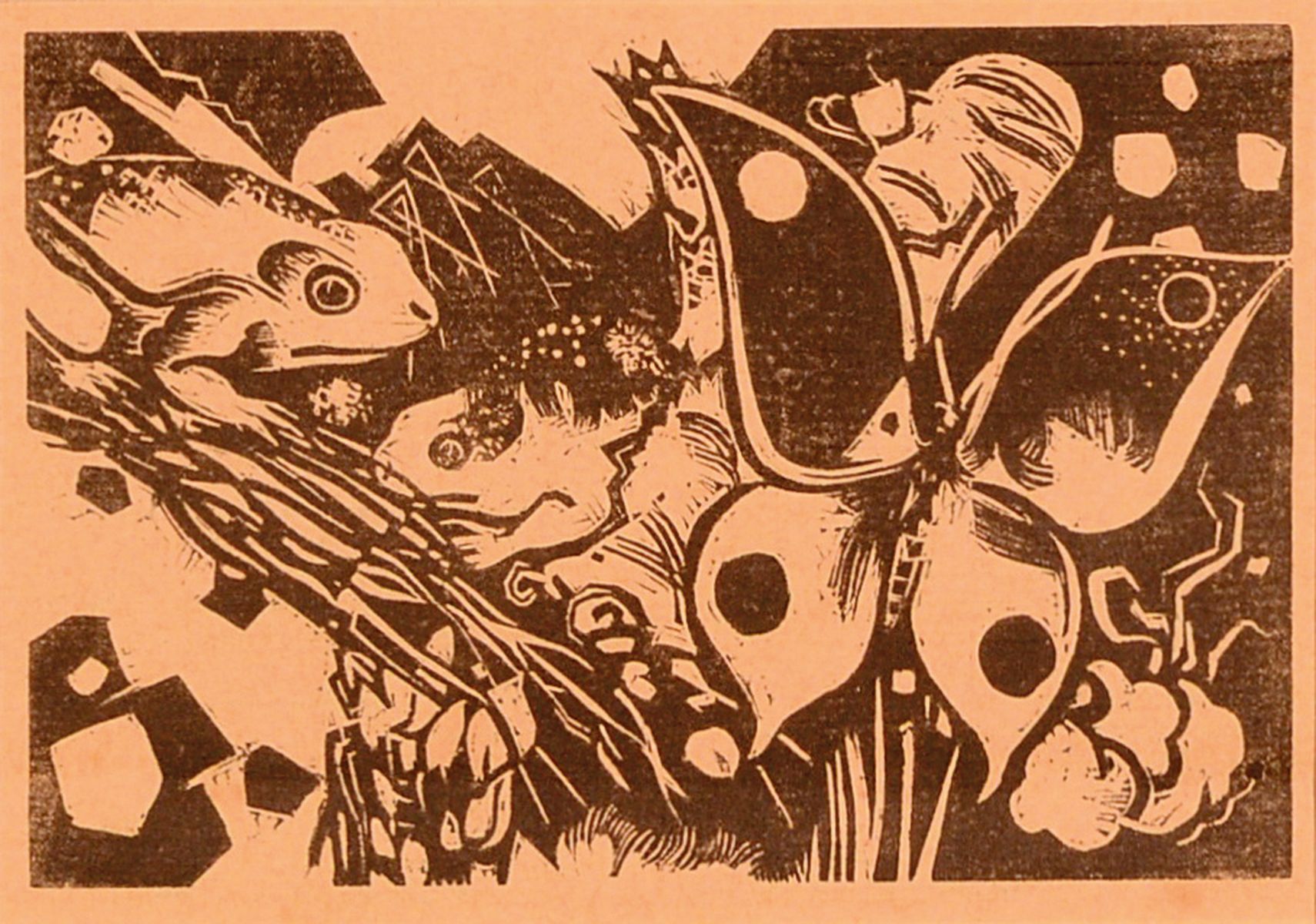 Heinrich Campendonk, 1889-1957, HolzschnittPP, motiv ca. 12x17,5 cm, gesamt 23x29,5 cm