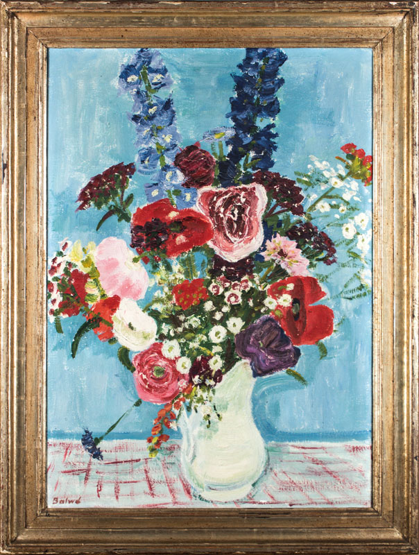 Arnold Balwé, 1898-1983, Kleiner Strauss, Ölauf Leinwand, um 1940, links unten signiert, verso bezeichnet, ca. 85x60 cm, Rahmen, starkeKrakeluren ...