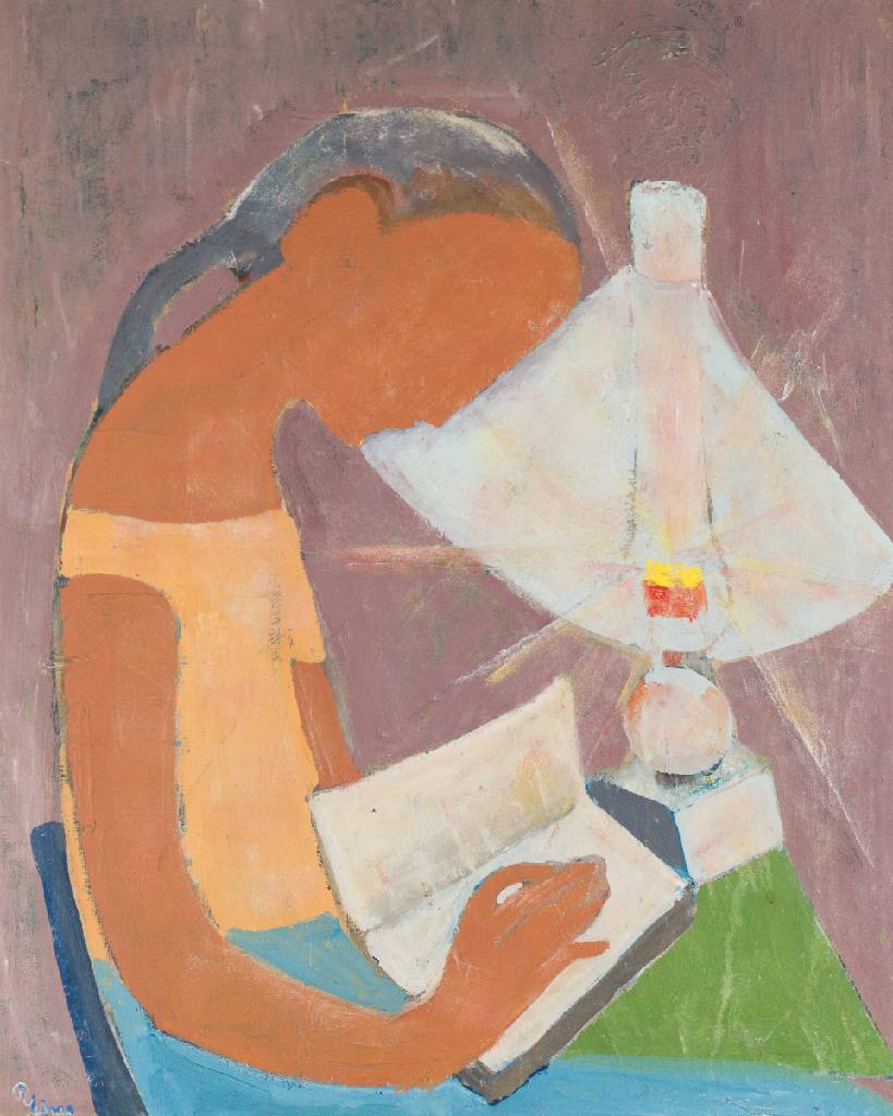 Paul Elsas, 1896-1981, La Lecture, Acryl/Lwd, sign., ca. 80x67 cm, Rahmen