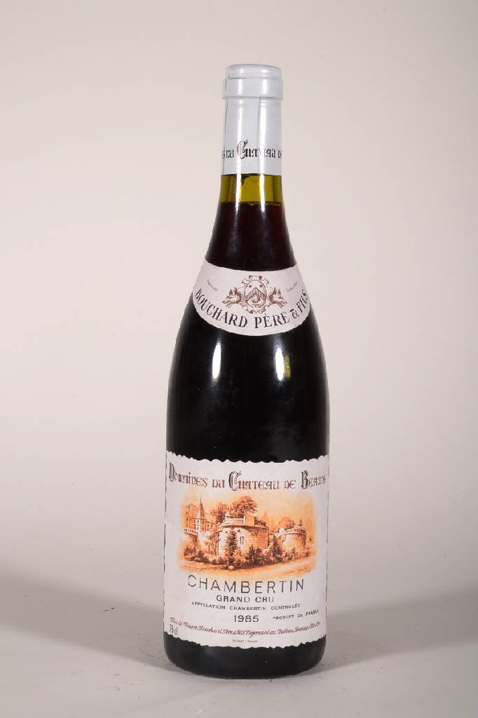 1 Flasche 1985 Bouchard Pere & Fils ChambertinGrand Cru, ca. 75 cl, Abstand zwischen Kapsel und Wein: 1 cm, unverkostet, sehr guterErhaltungszustand, ...