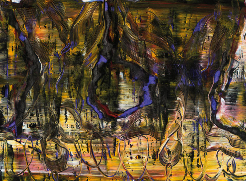 Dietmar Brixy, geb. 1961 Mannheim, Acryl/Papier, sign., ca. 28x38 cm, unter Glas gerahmt, gesamt 40x50 cm