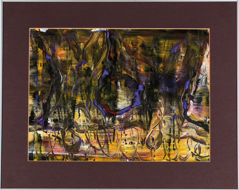 Detail b: Dietmar Brixy, geb. 1961 Mannheim, Acryl/Papier, sign., ca. 28x38 cm, unter Glas gerahmt, gesamt 40x50 cm