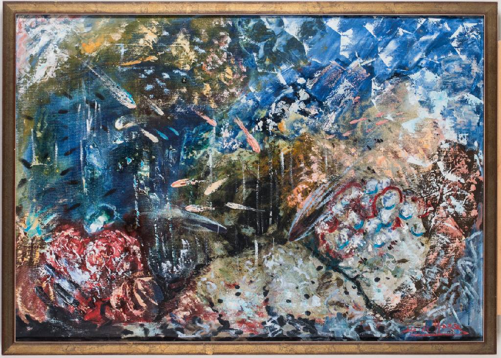 Antonio Dominguez de Haro, geb. 1928, Roqueo, Öl/Lwd, sign., dat. 1968, Rahmen, ca. 60x83 cm