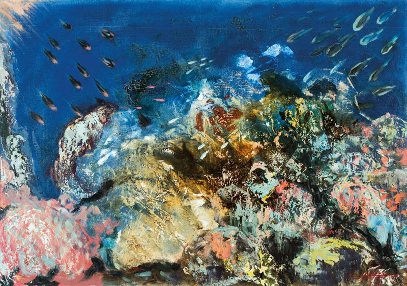 Antonio Dominguez de Haro, geb. 1928, Paso de Gaffos, Öl/Lwd, sign., Rahmen, ca. 60x85 cm