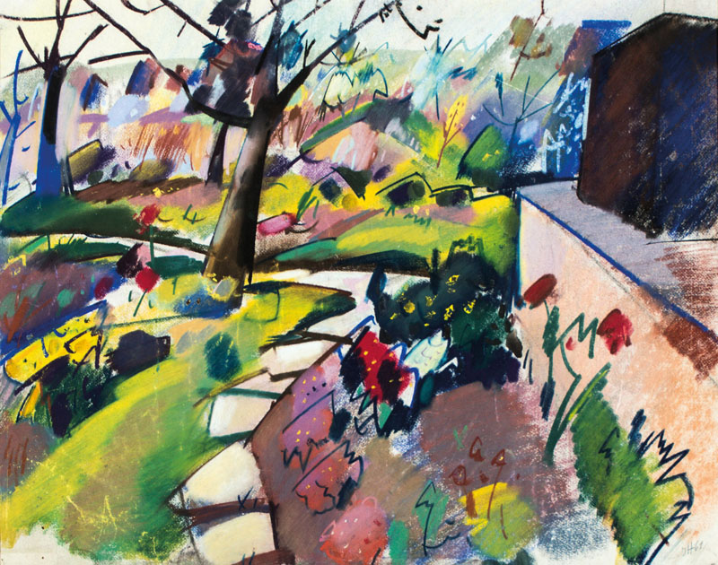 Otto Herbig, 1889-1971, Landschaft, Pastell/Papier, signiert, Rahmen, ca. 75x85 cm
