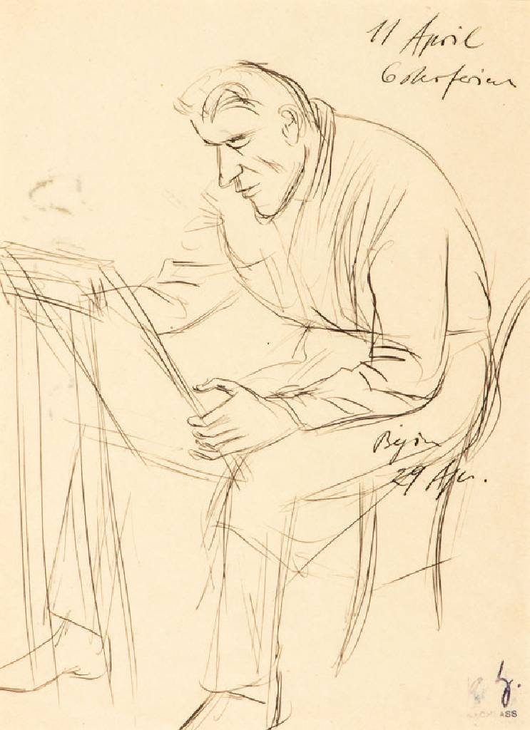 Karl Hubbuch, 1891-1979, Tuschezeichnung, Osterferien, Nachlaßstempel, Blattgr. 26x19 cm, leichte Flecken auf dem Blatt