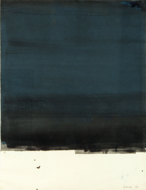Kurt Frank, 1926-1995 Tübingen, ohne Titel, Lack auf Japanpapier, sign., dat. 64, Blattgr.63x49 cm, unter Glas gerahmt, gesamt 85x71 cm