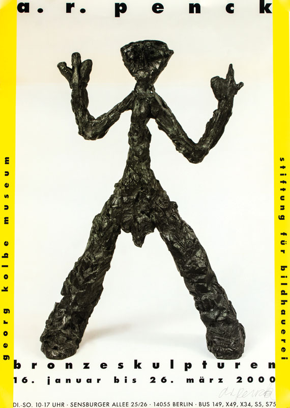 A.R. Penck, 1939-2017, Ausstellungsplakat, George Kolbe Museum, 2000, handsign., Blattgr. ca. 83x59 cm