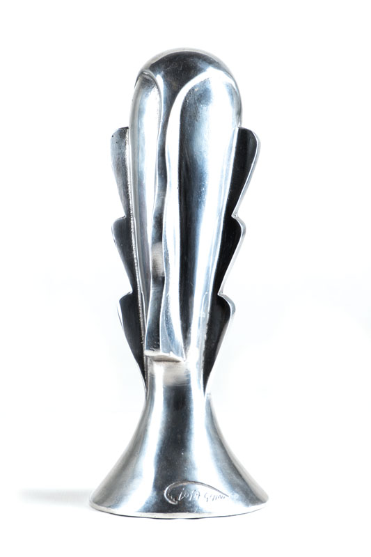 Massiomo Iosa Ghini, geb. 1959, Abstrakte Kopfdarstellung, Aluminiumskulptur, Signaturstempel, ca. 39,5x15,5 cm