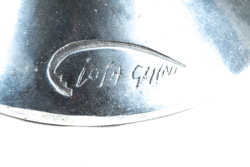 Detail a: Massiomo Iosa Ghini, geb. 1959, Abstrakte Kopfdarstellung, Aluminiumskulptur, Signaturstempel, ca. 39,5x15,5 cm