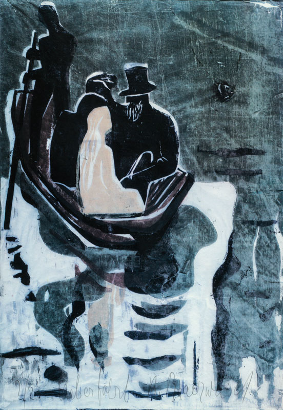 Rudi Baerwind, 1910-1982, Konvolut aus 2 Lithografien, je sign., je unter Glas gerahmt