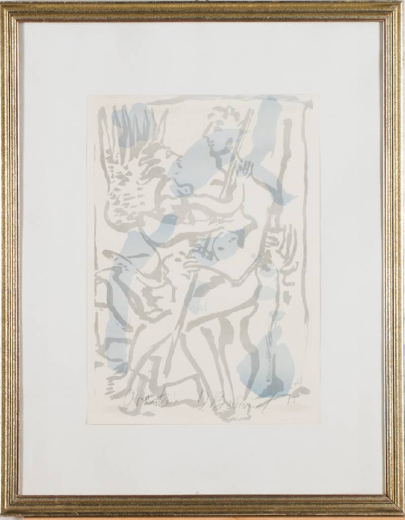 Rudi Baerwind, 1910-1982, Konvolut aus 2 Lithografien, je sign., eins betitelt & dat. 75, Blattgr. 41x29,5, eines num. 38/50, Blattgr. 65x50 cm, je ...