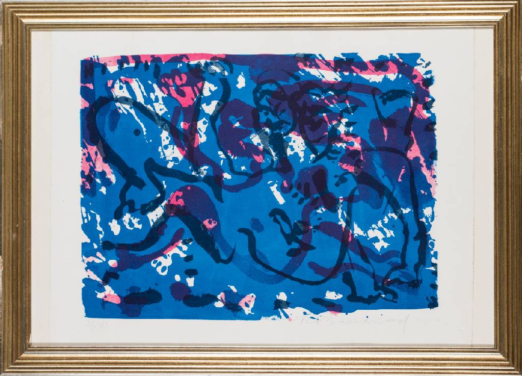 Detail a: Rudi Baerwind, 1910-1982, Konvolut aus 2 Lithografien, je sign., eins betitelt & dat. 75, Blattgr. 41x29,5, eines num. 38/50, Blattgr. 65x50 cm, je ...