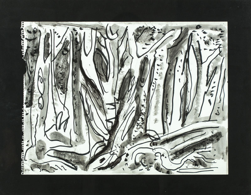 Rudi Baerwind, 1910-1982, Aquarell auf Notizpapier, unsign., Blattgr. 44x56 cm, unterGlas gerahmt