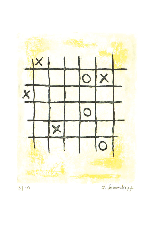 Jörg Immendorff, 1945-2007, Radierung, handsign., num. 3/10, Platte 32,5x26 cm, Blattgr. 57x44 cm, Blatt leicht verschmutzt