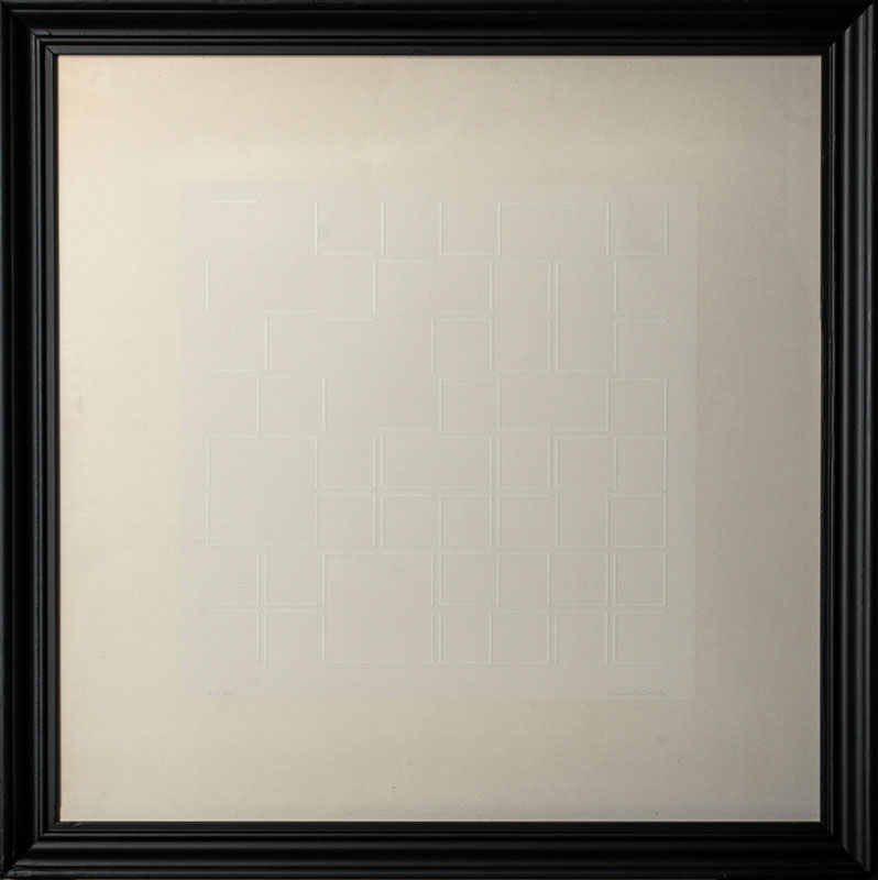 Klaus Staudt, geb. 1932 Otterndorf, Kinetik,Relief-Serigraphie, sign., ca. 40x40 cm, unterGlas gerahmt, gesamt 68x67 cm