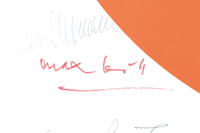 Detail a: Max Bill, 1908-1991, Farbsiebdruck, Bauhaus Archiv 1979, handsign., zusätzl Signaturen von 12 weiteren Personen, num. 31/33, Blattgr. 84x59,5 cm