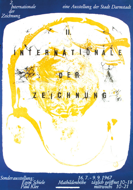 Salvador Dali, 1904-1989, II. Internationale der Zeichnungen, Mathildenhöhe Darmstadt 1967, Farblithografie, handsign., Blattgr. 104,5x73 cm, kleine ...