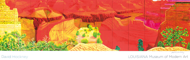 David Hockney, geb. 1937, A closer Grand Canyon, Louisiana Museum 2010, Farboffset, handsign., Blattgr. 48x137 cm, leichte Einrollspuren