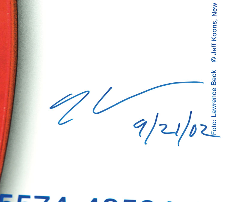 Detail a: Jeff Koons, geb. 1955, Kunsthaus Bregenz 2001, Farboffset auf festem Papier, handsign.,dat. 9/21/02, Blattgr. 84x59,5 cm