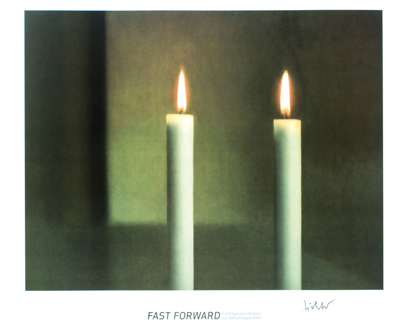 Gerhard Richter, geb. 1932, Two candles, Dallas Museum of Art, 2006, Farboffset auf dünnem Karton, handsign., Blattgr. 61x76 cm, leichte ...