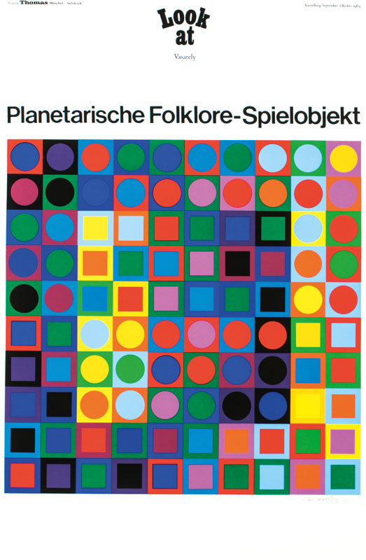 Victor Vasarely, 1906-1997, Look at, Galerie Thomas, München 1969, Farbsiebdruck, handsign., Blattgr. 90x67,5 cm