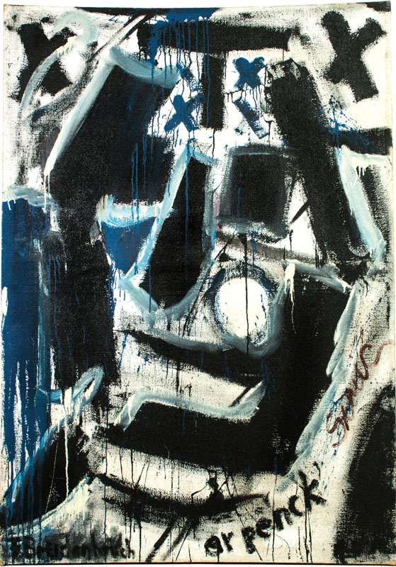 A.R. Penck, 1939-2017, Portrait zur Gründungder Künstlergruppe "Conzept", 1993, Acryl/Lwd,signiert von A.R. Penck, F. Breitenbruch und P. ...