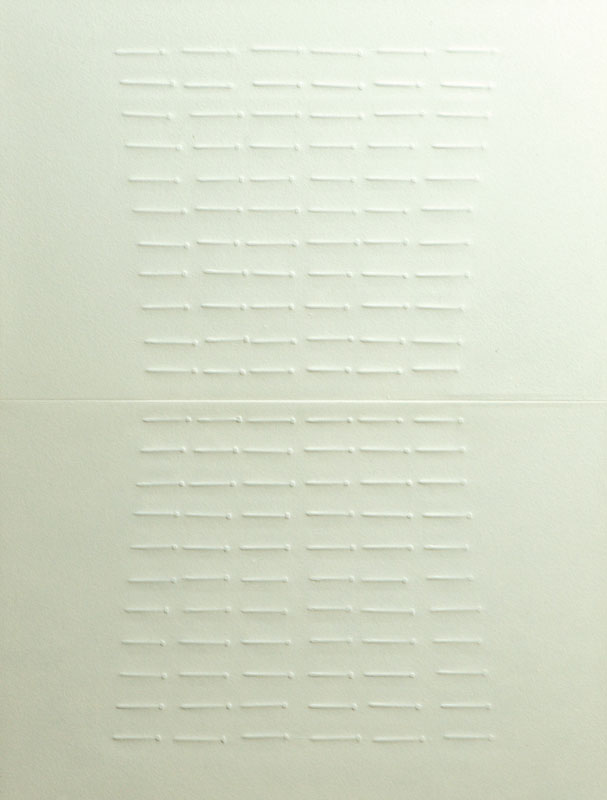 Günther Uecker, geb. 1930, Blinddruck, unsign., Blattgr. ca. 38x29, unter Glas gerahmt, gesamt 53x42 cm