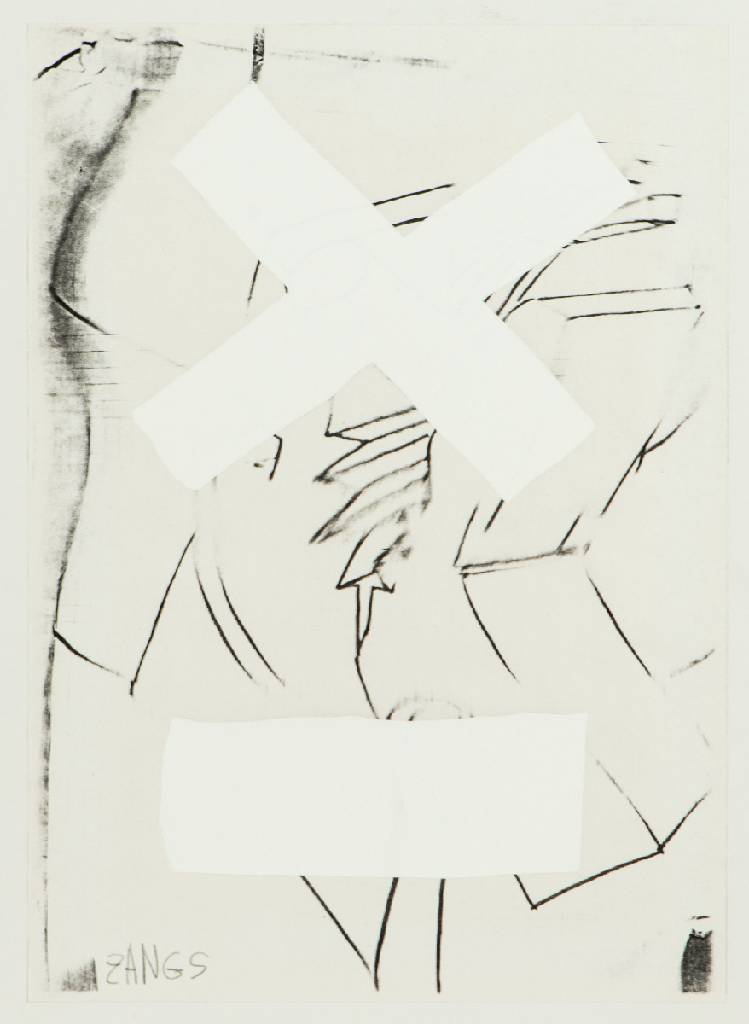 Herbert Zangs, 1924-2003, Rechensymbolik, übermalte Lithografie, handsign., Blattgr. 29,5x21 cm