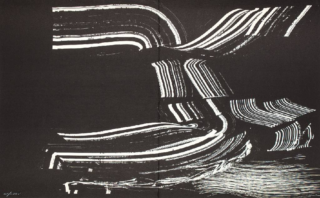 Hans Hartung, 1904-1989, Serigraphie, handsign., num. LI/LXXV, mittig Buchfalz, Blattgr. 49x74 cm