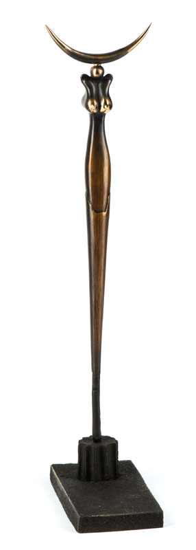 Paul Wunderlich, 1927-2010, Mondsichel- Stele, Bronzeskulptur, sign., num., ca. 39x13 cm