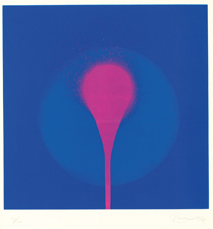 Otto Piene, 1928-2014, Serigraphie, handsign., dat. 68/69, num. 53/100, ca. 39,5x39,5 cm, unter Glas gerahmt, gesamt ca. 75x63 cm, Blatt am Rand ...