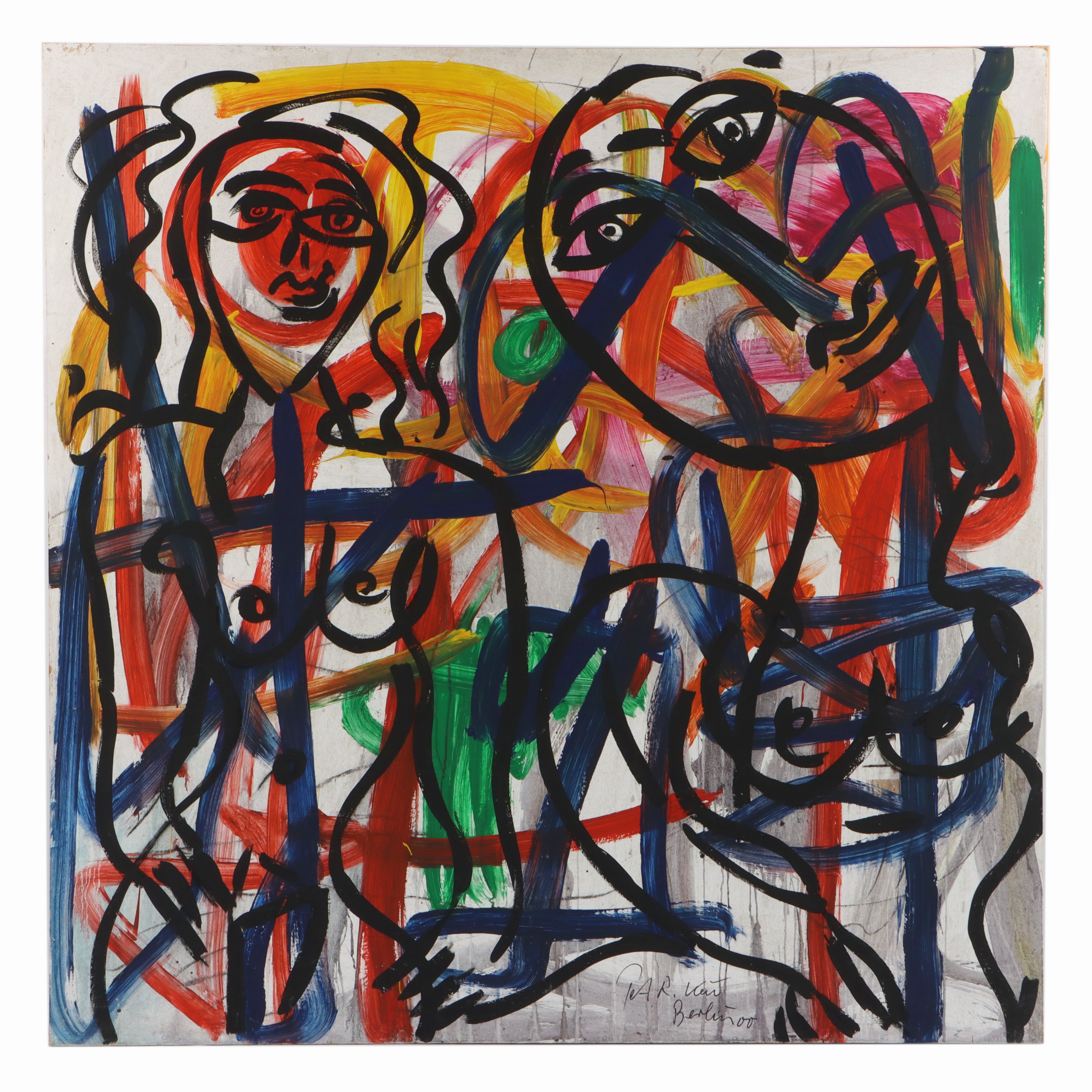 Image 25485964 - Peter Robert Keil, 2000, Berlin, ohne Titel, ca. 150x150 cm, signiert u. datiert, ...