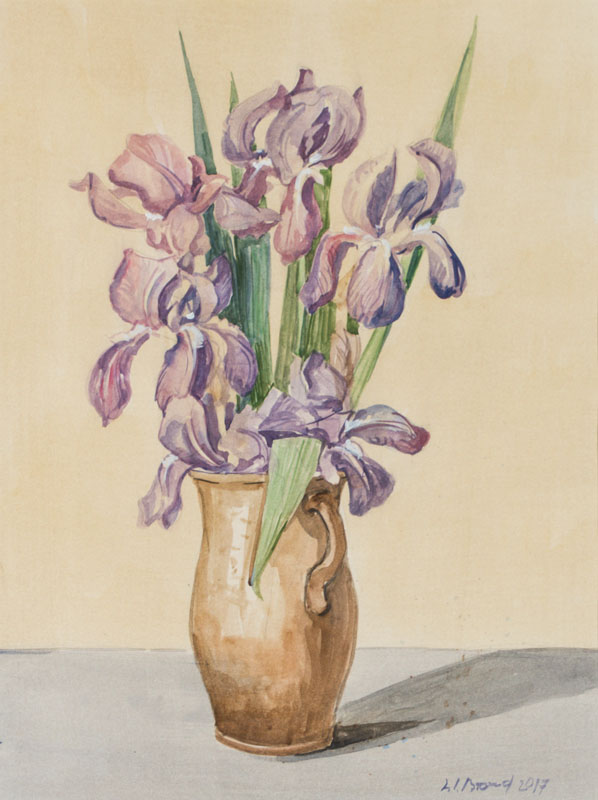 Werner Brand, geb. 1933, Lilien, Aquarell/Papier, sign., ca. 67x57 cm, unter Glas gerahmt