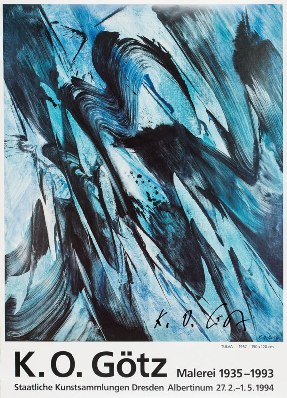 Karl Otto Götz, 1914-2017, Ausstellungsplakat 1994, Staatliche Kunstsammlung Dresden Albertinum, handsign., Blattgr. ca. 83,5x58,5 cm