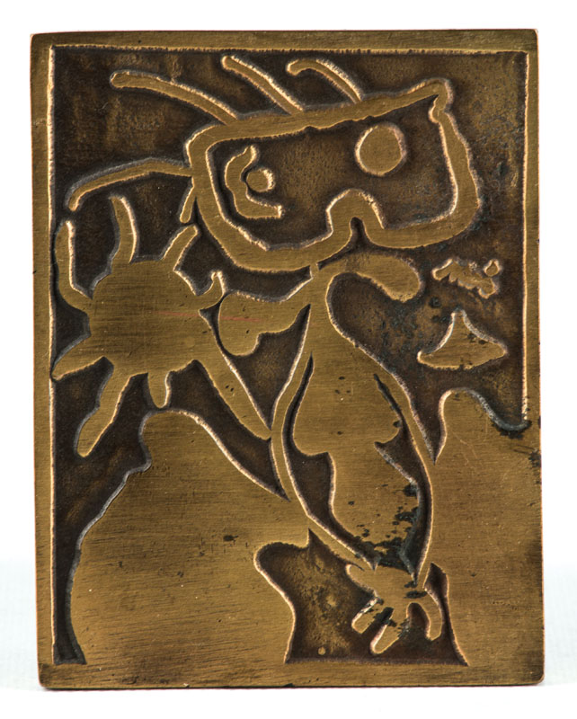 Joan Miró, 1893-1983, Bronzerelief, XX Siecle No. 4, Entwurf 1938, verso dat., betitelt, im Guß signiert, ca. 11x8,5 cm