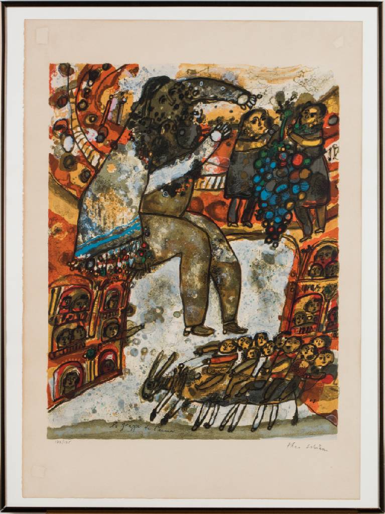 Theó Tobiasse, 1927-2012, Farblithografie, handsign., num. 133/135, Blattgr. 52,5x76 cm, unter Glas gerahmt, Blatt gebräunt