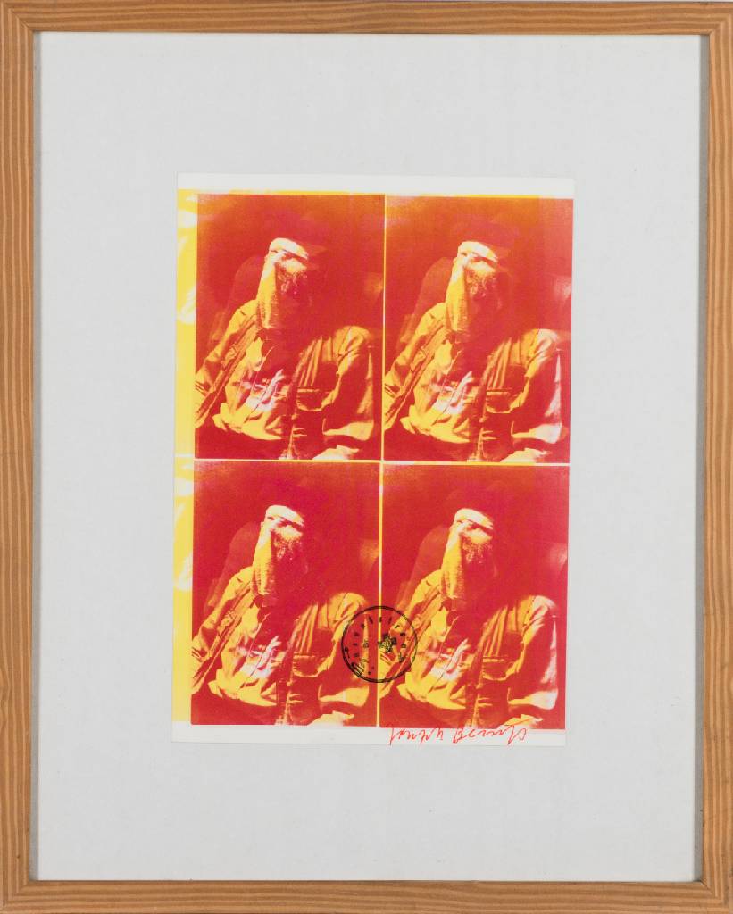 Joseph Beuys, 1921-1986, Auf dem Weg nach Amerika, Offset, handsign., ca. 33x23 cm, unter Glas gerahmt, gesamt 53x43 cm