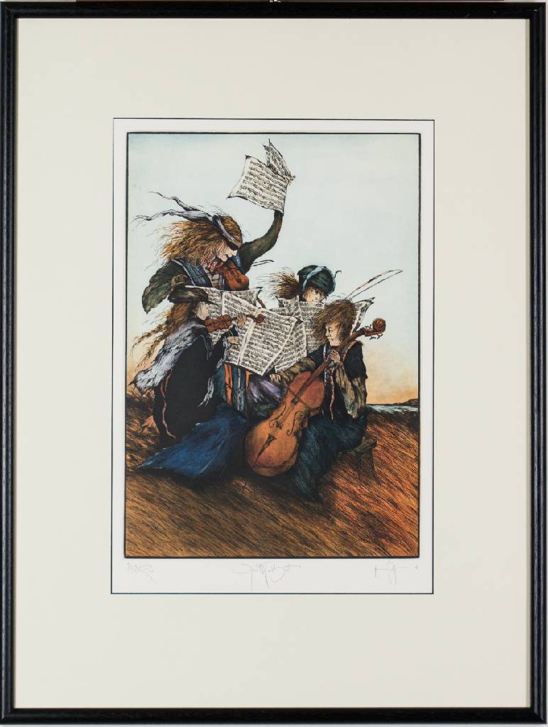 Gertrude Degenhardt, geb. 1940 New York, Farbradierung, handsign., num. 109/200, betitelt: Spätherbst, Blattgr. ca. 48,5x33,5 cm, unter Glas ...