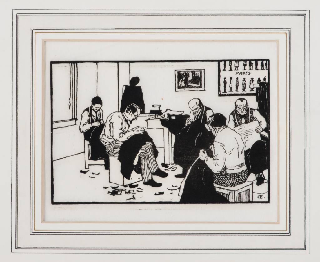 Emil Orlik, 1870-1932, Konvolut aus 3 Holzschnitten, je in der Platte monogram., Platte ca. 11,5x15 cm, je im PP, eines unter Glas gerahmt ca. 29x32 ...