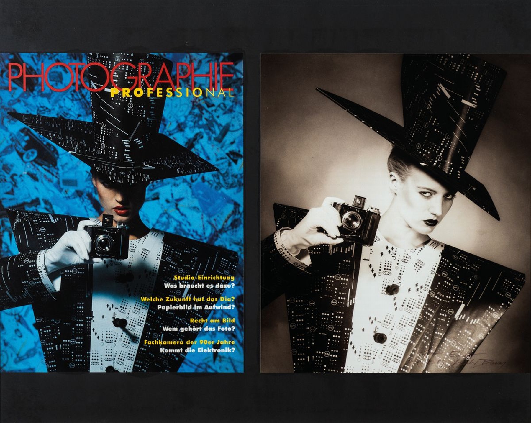 Günter Blum, 1949-1997, Fotografie/Silbergelatine-Print, Cover der Zeitschrift Photografie Professional, handsign., mit Widmung, dat. 28.8.1989, ...