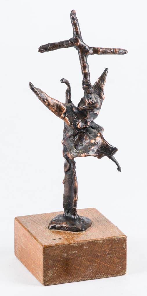 Hans Blank, geb. 1952, Bronzeskulptur auf Holzsockel, sign., H. ca. 26 cm, inkl. Sockel 31x10 cm