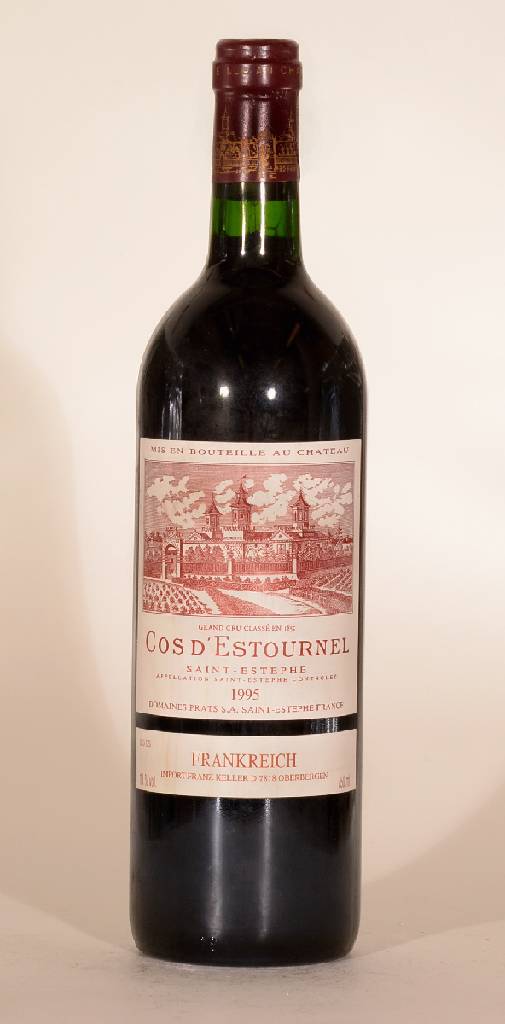 1 Flasche 1995 Chateau Cos D´Estournel, Saint-Estephe, ca. 75 cl, 13 % Vol, Füllstand: ca. into neck, unverkostet, guter Erhaltungszustand