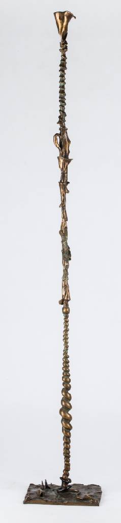 Bruno Bruni, geb. 1935, Kerzenleuchter, Bronze, patiniert, sign., Gießerstempel, num. 9/100, H. 117 cm